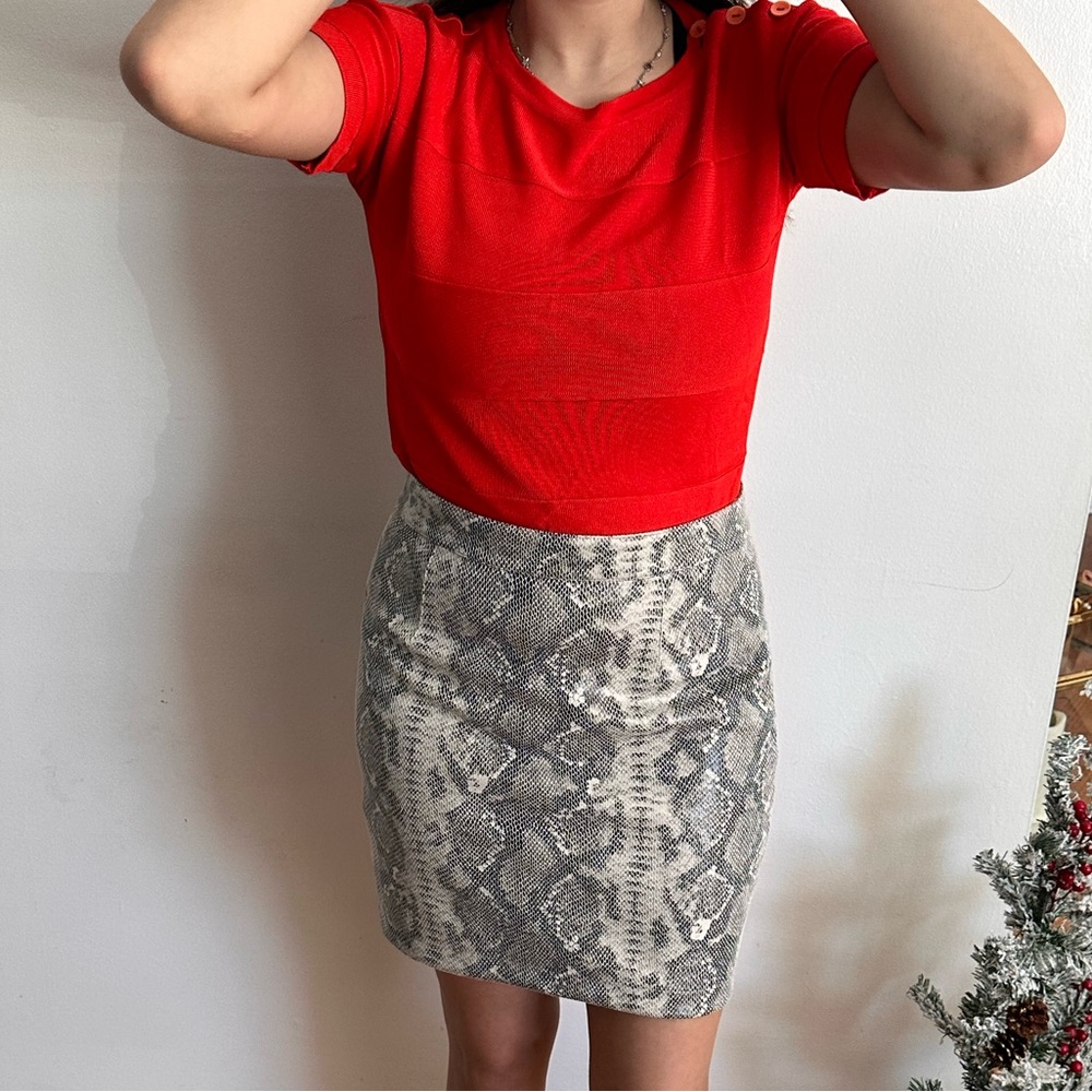 Le Mont St Michel red blouse